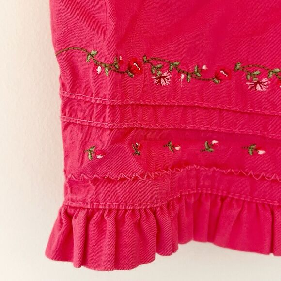 Vintage Baby Girl Carter's 9 Month Playful Pink Overalls Floral Embroidered - Picture 10 of 13